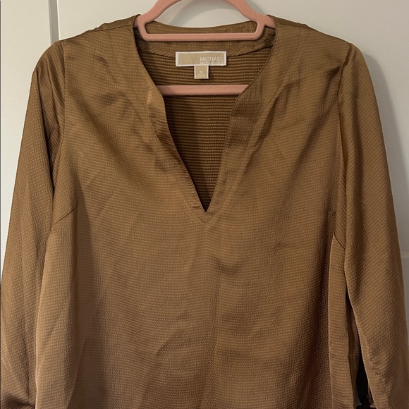 Michael Kors Brown V-Neck Blouse - Picture 3 of 10